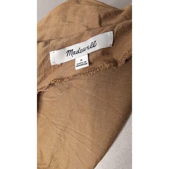 Madewell linen-blend Dolman sleeve tie waist midi dress 8 - Picture 5 of 7